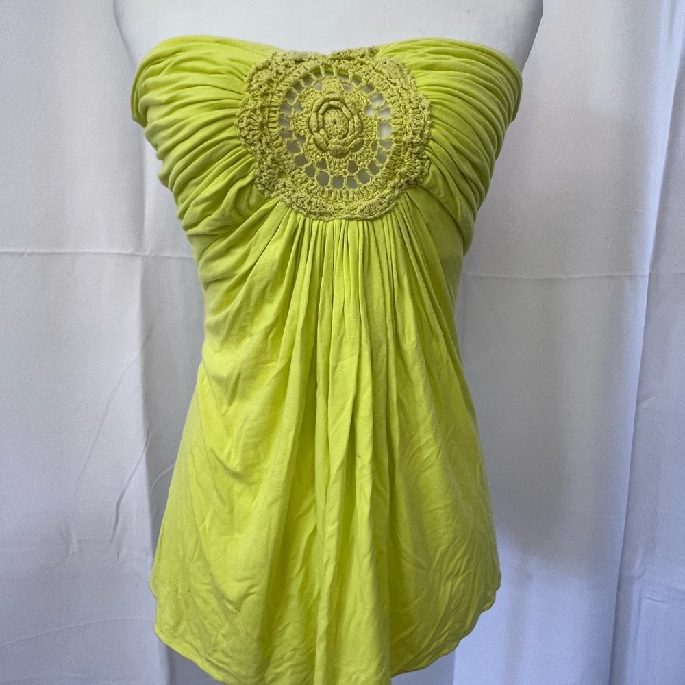 SKY womens top - size Large : Strapless Neon with lace center details